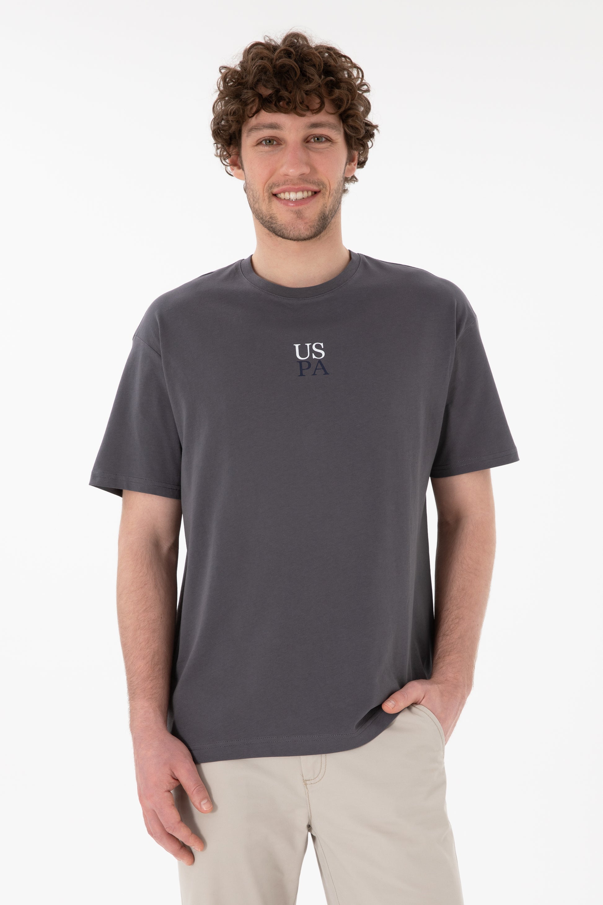 Men's Comfort Fit Crew Neck Anthracite T-Shirt