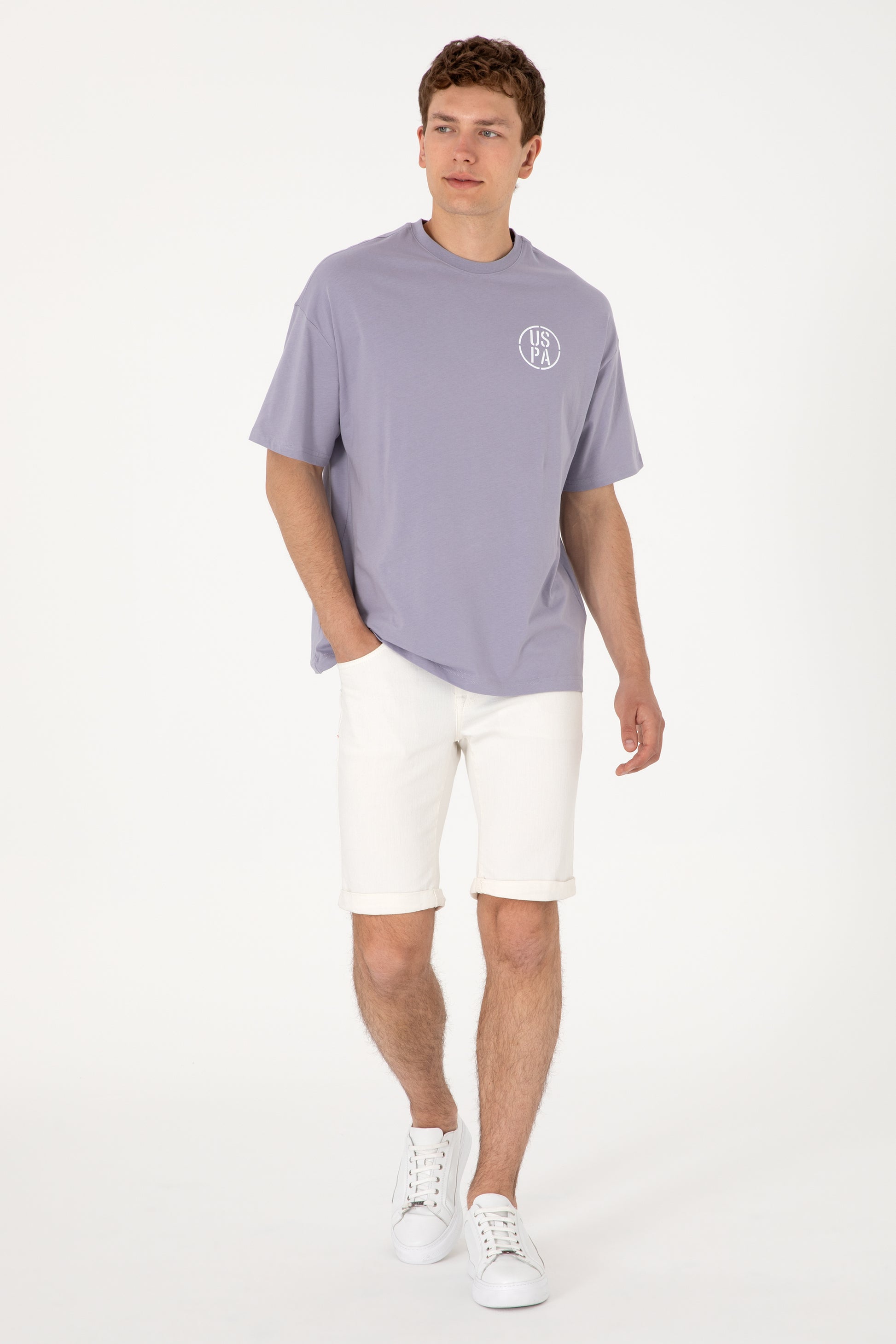Men's Oversize Fit Crew Neck Grey T-Shirt