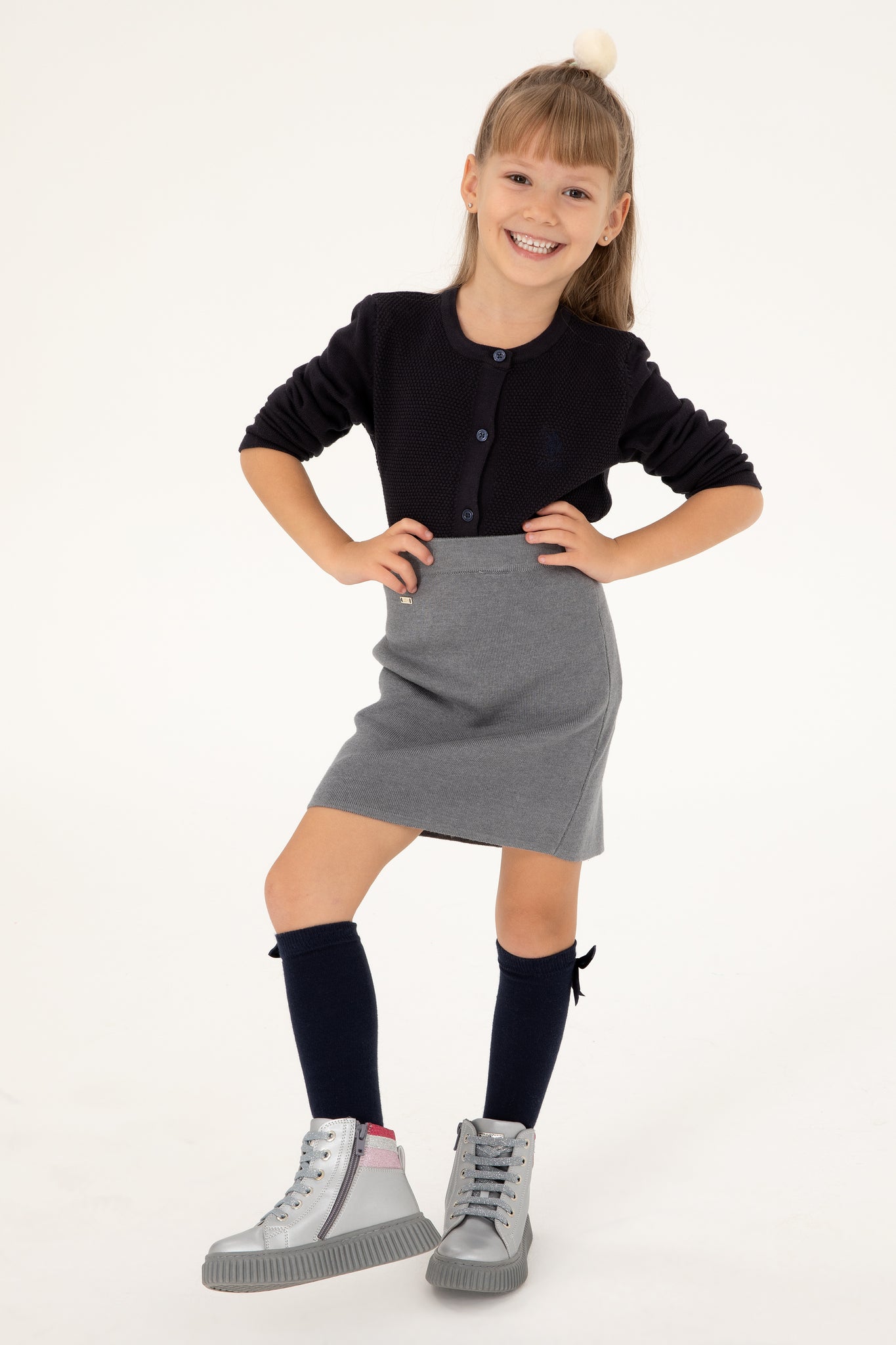 Girls' Navy Knitwear Cardigan