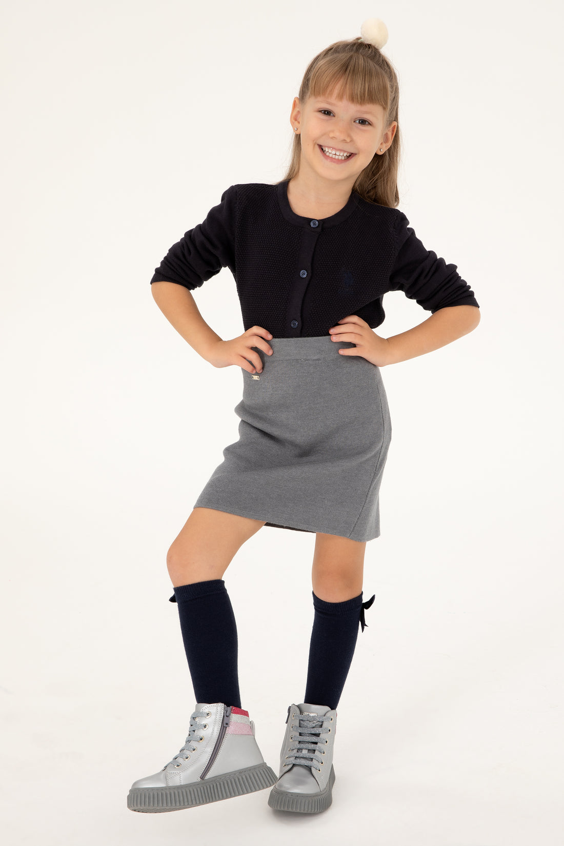 Girls' Navy Knitwear Cardigan