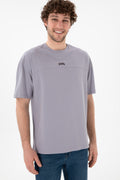 Men's Comfort Fit Crew Neck Grey T-Shirt