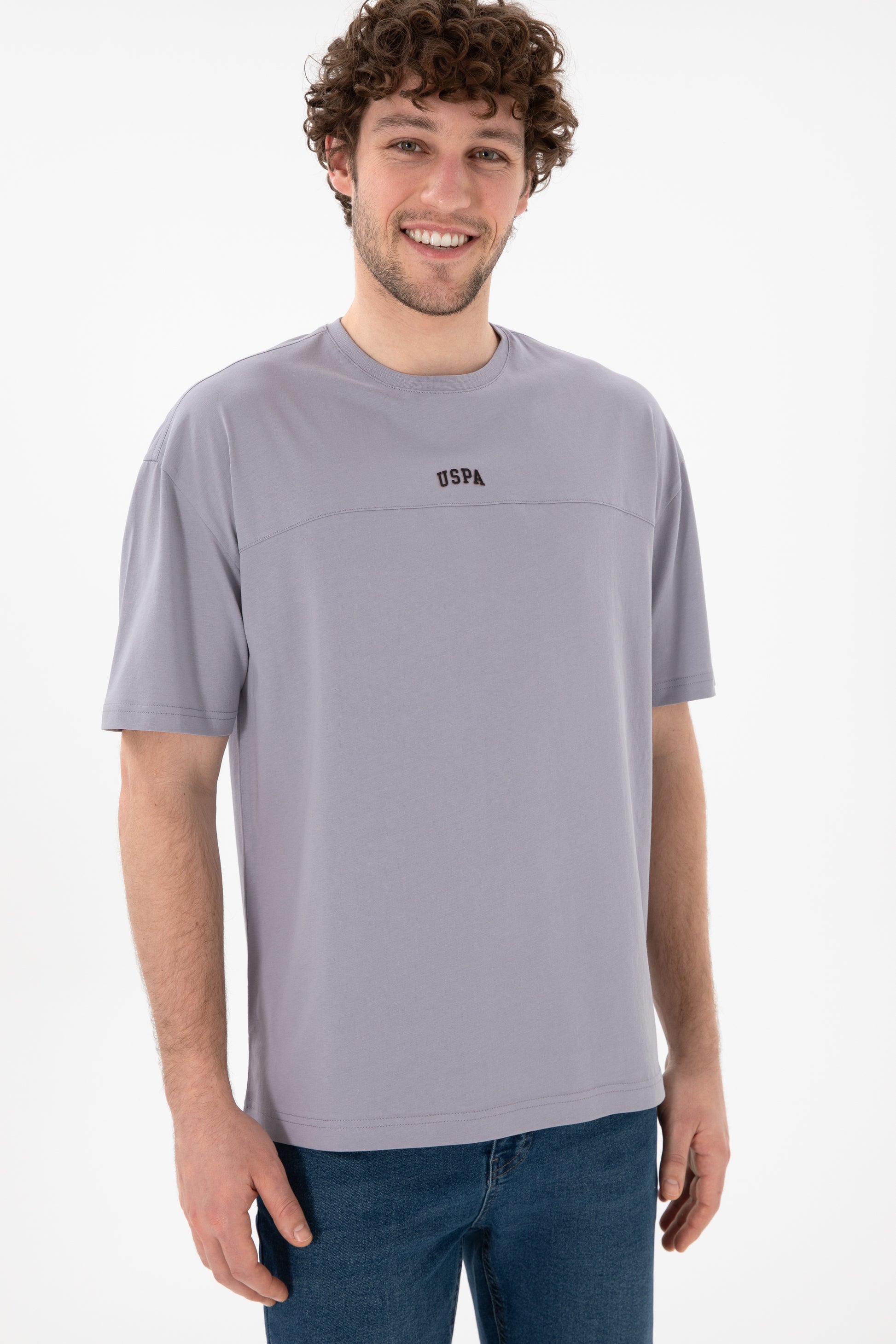 Men's Comfort Fit Crew Neck Grey T-Shirt