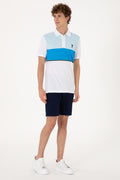Men's Regular Fit Polo Neck Turquoise T-shirt