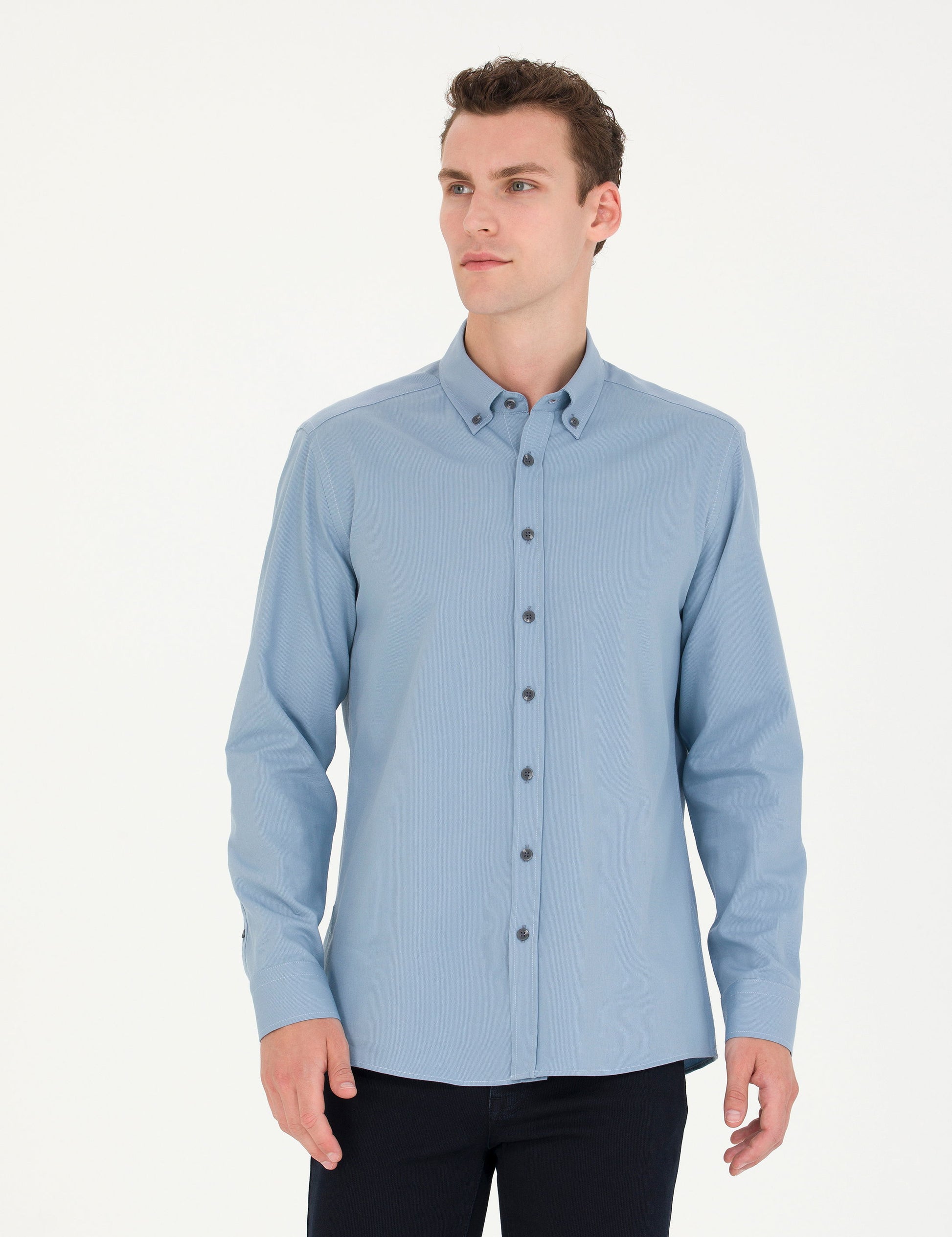 Blue Regular Fit Long Sleeve Shirt