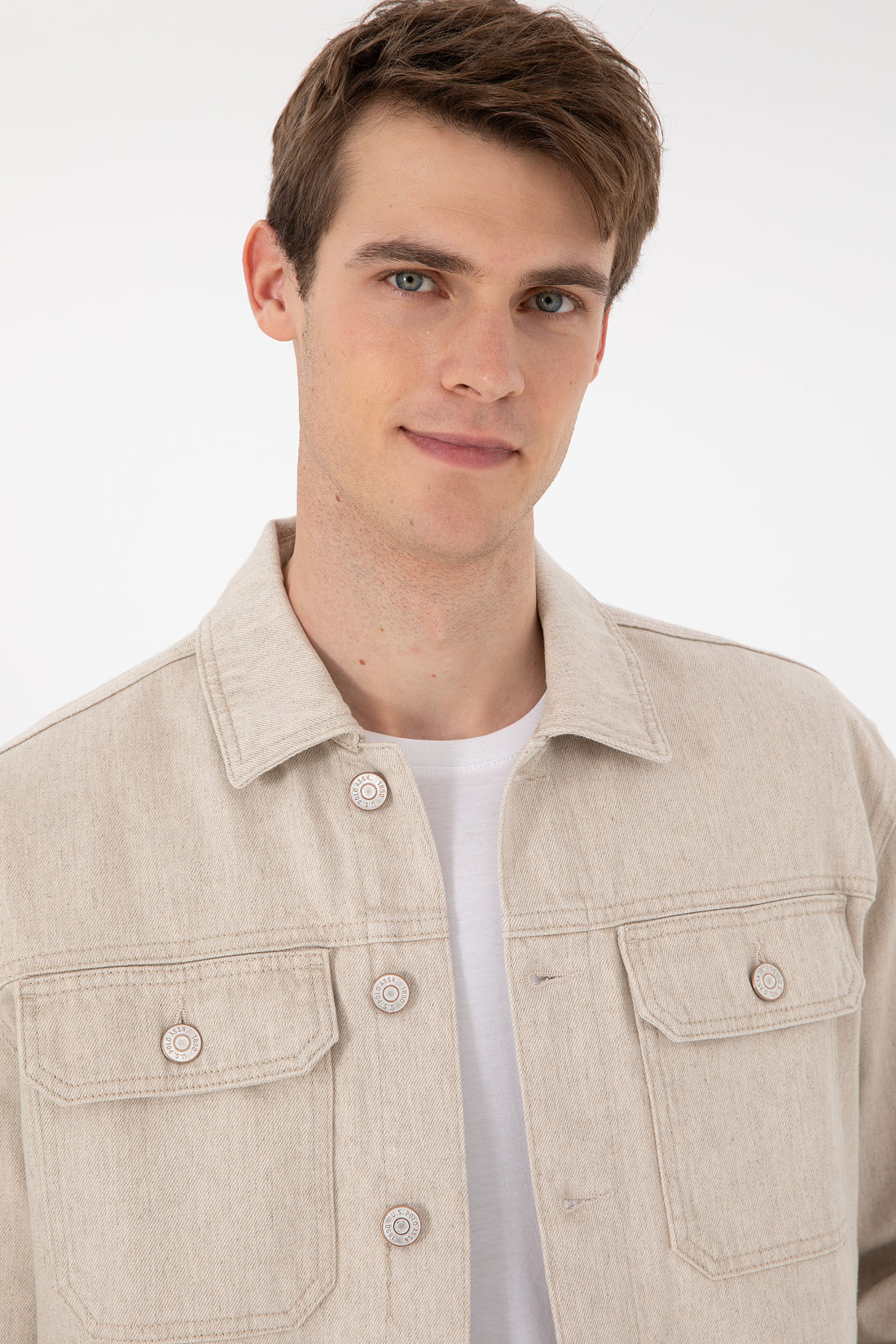 Men's Beige Jean Shirt