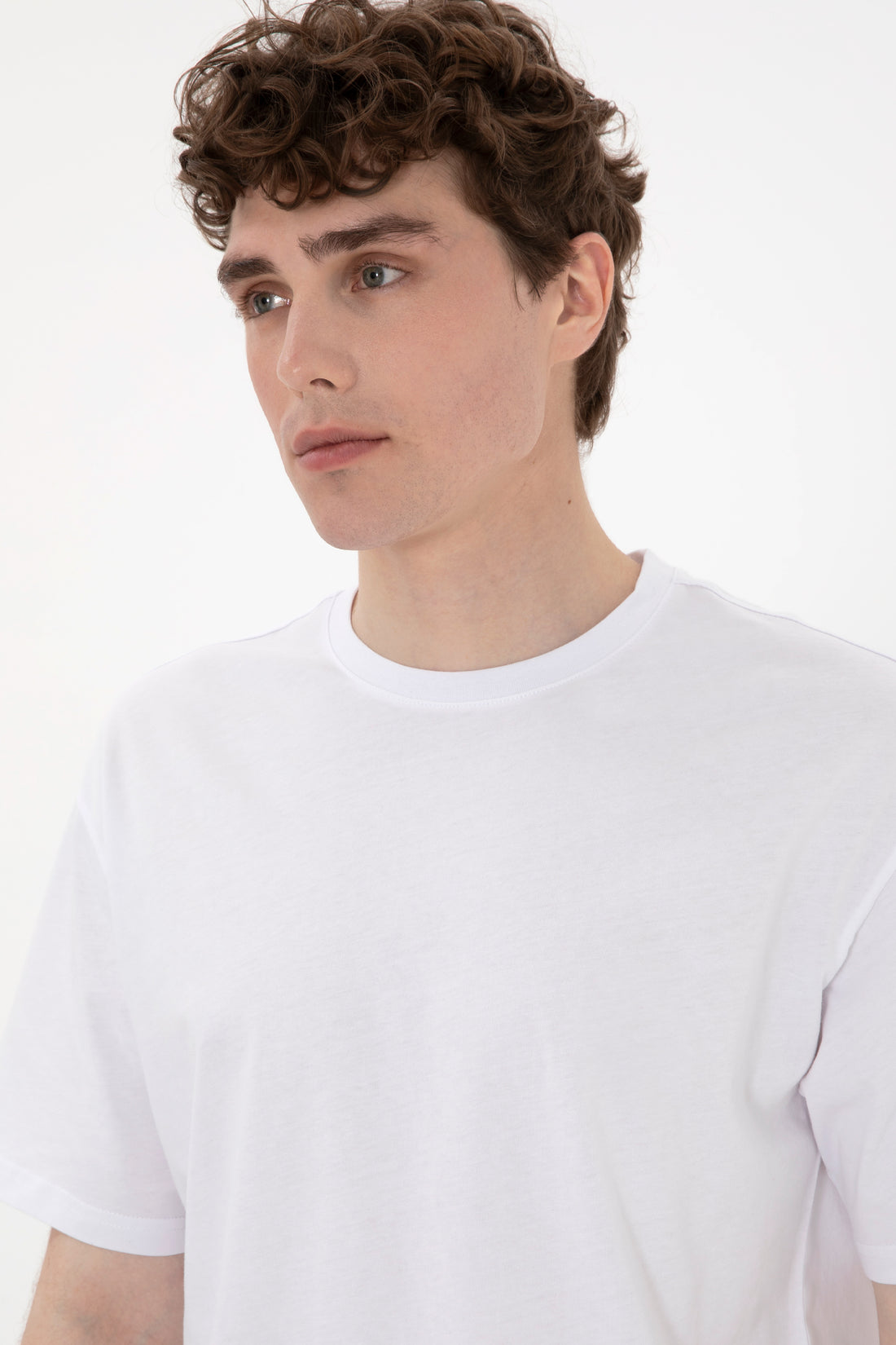 Men's Comfort Fit Crew Neck White T-Shirt