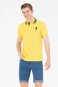 Men's Dark Yellow Basic Polo Neck T-Shirt