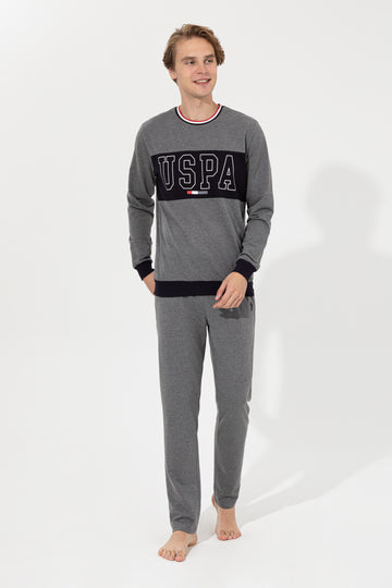 Men's Anthracite Melange Pajama Set