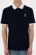 Men's Regular Fit Polo Neck Navy Basic T-Shirt