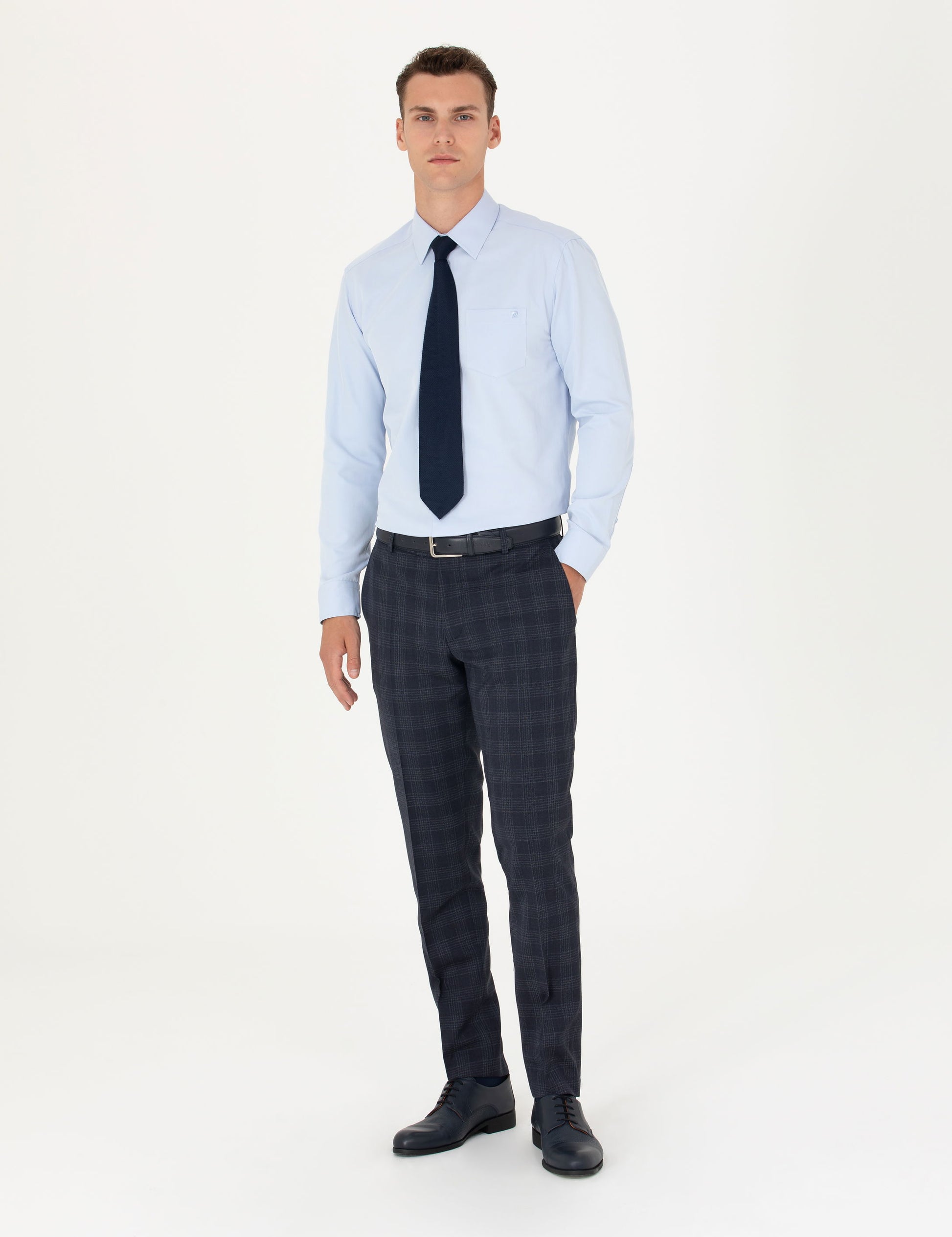 Light Blue Regular Fit Long Sleeve Basic Shirt