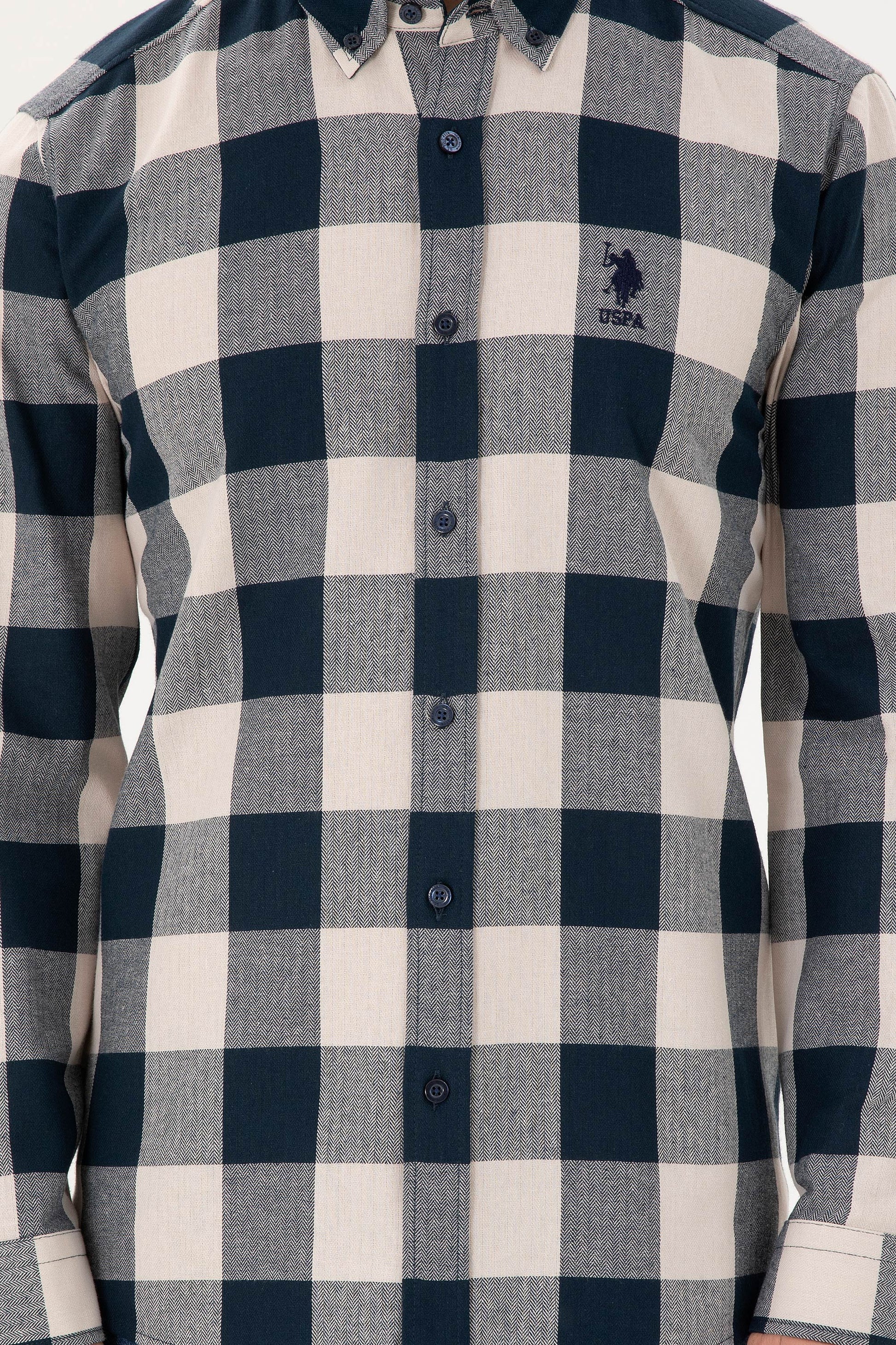 Men's Navy Blue Long Sleeve Shirt