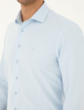 Light Blue Slim Fit Chunky Long Sleeve Shirt