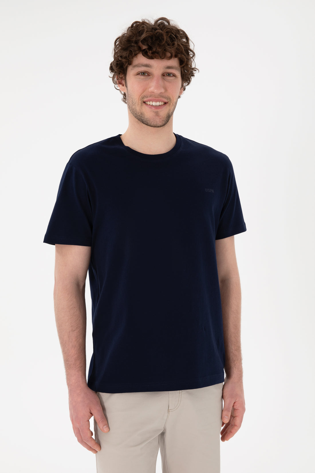 Men's Regular Fit Crew Neck Navy Basic T-Shirt