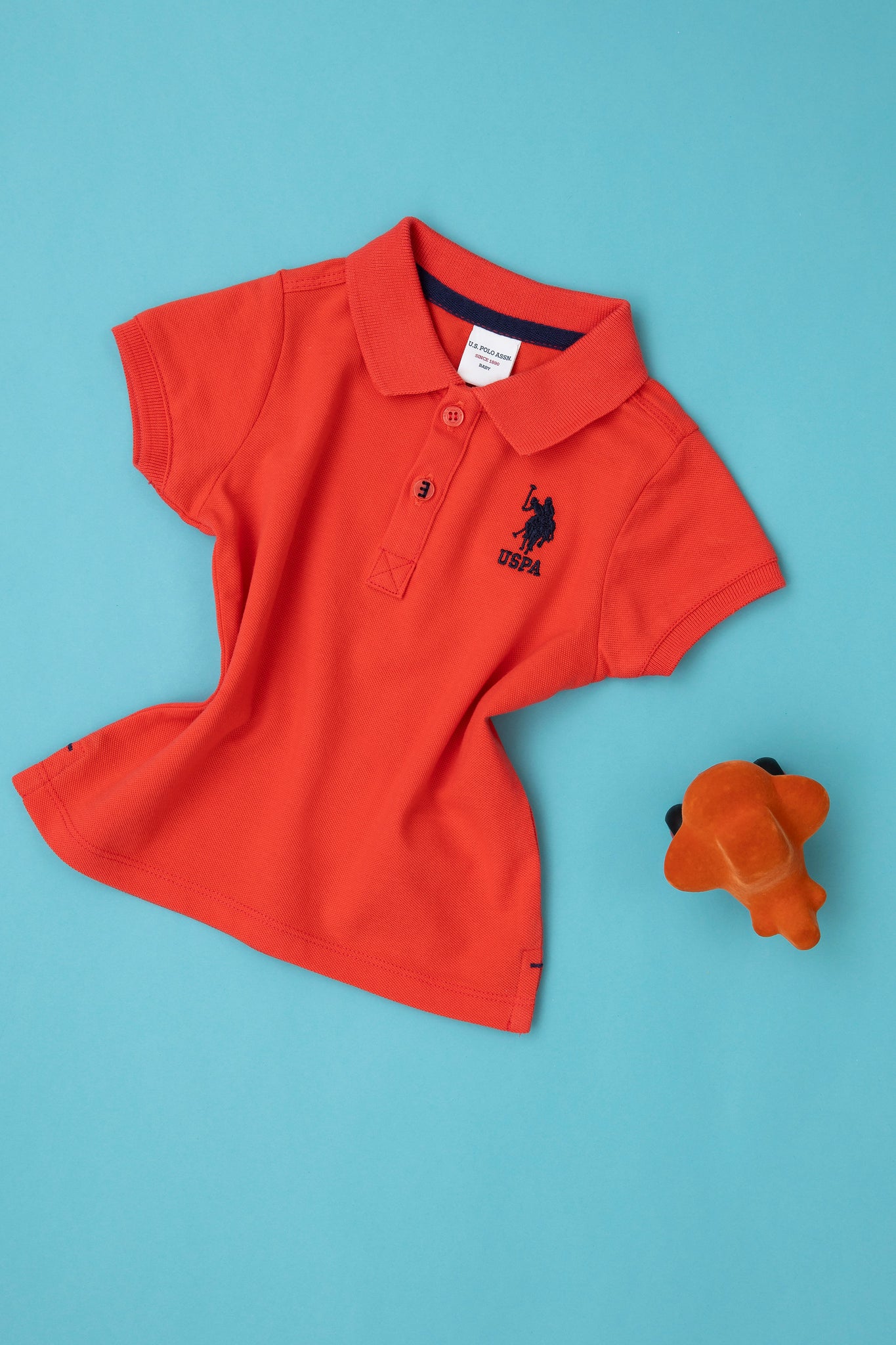 Boy Baby Red Basic Polo Neck T-Shirt