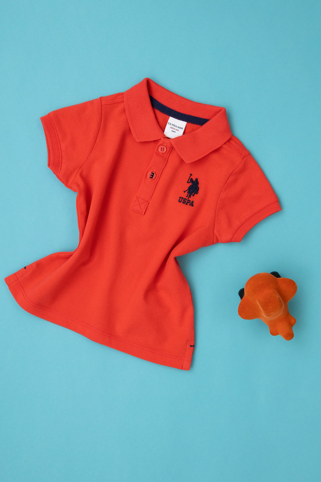 Boy Baby Red Basic Polo Neck T-Shirt