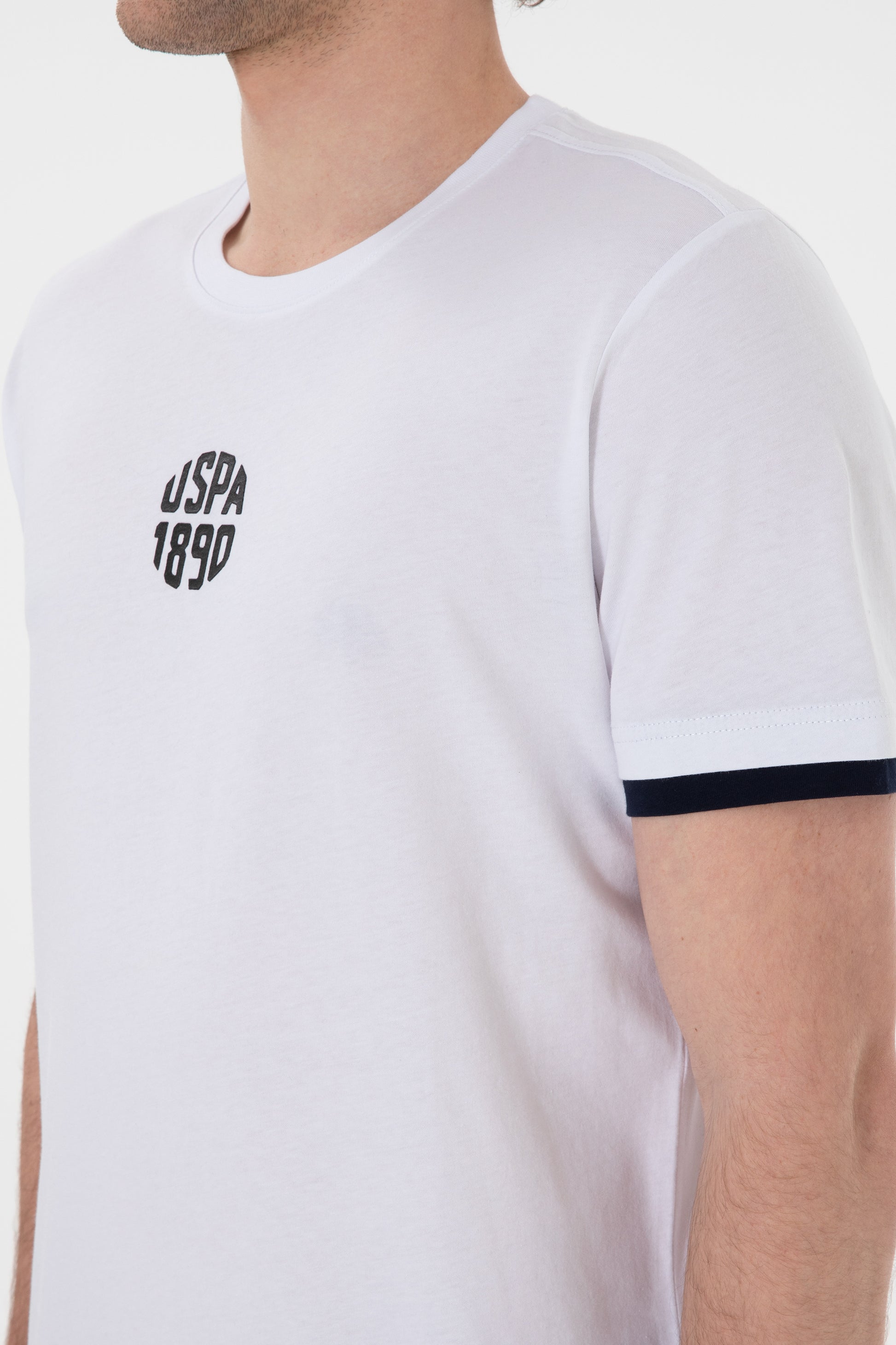 Men's Regular Fit Crew Neck White T-Shirt