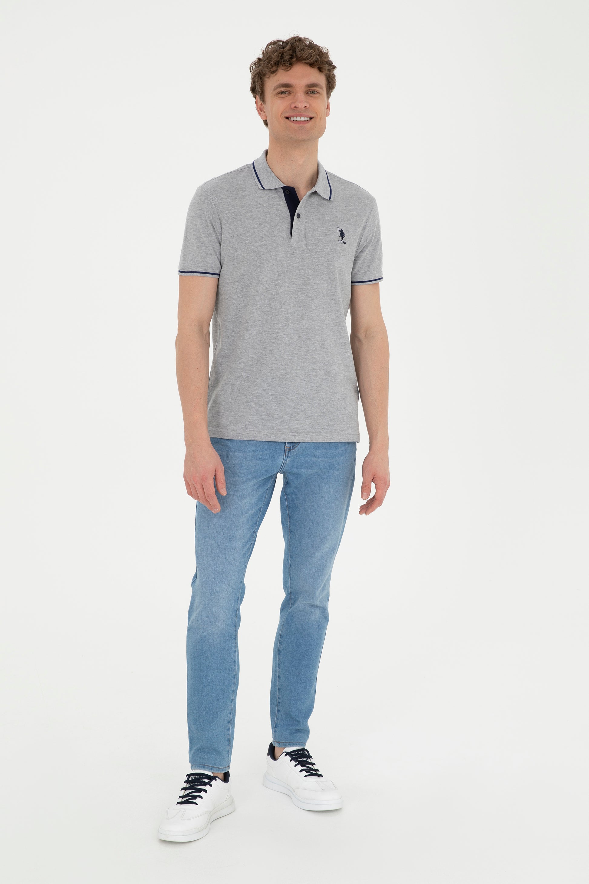 Men's Grey Melange Basic T-Shirt