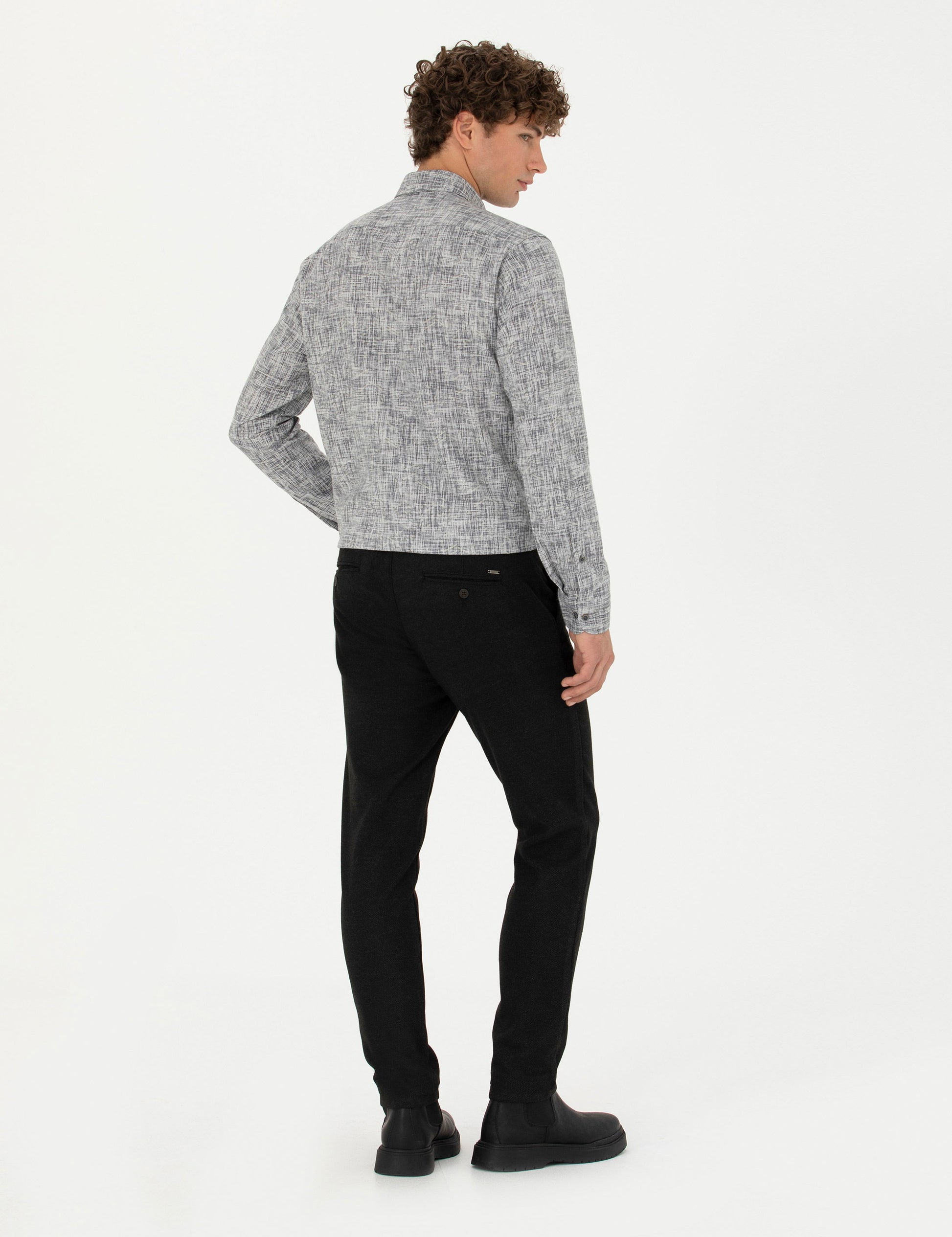 Black Slim Fit Canvas Pants