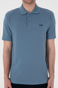 Men's Regular Fit Polo Neck Dark Blue Basic T-Shirt
