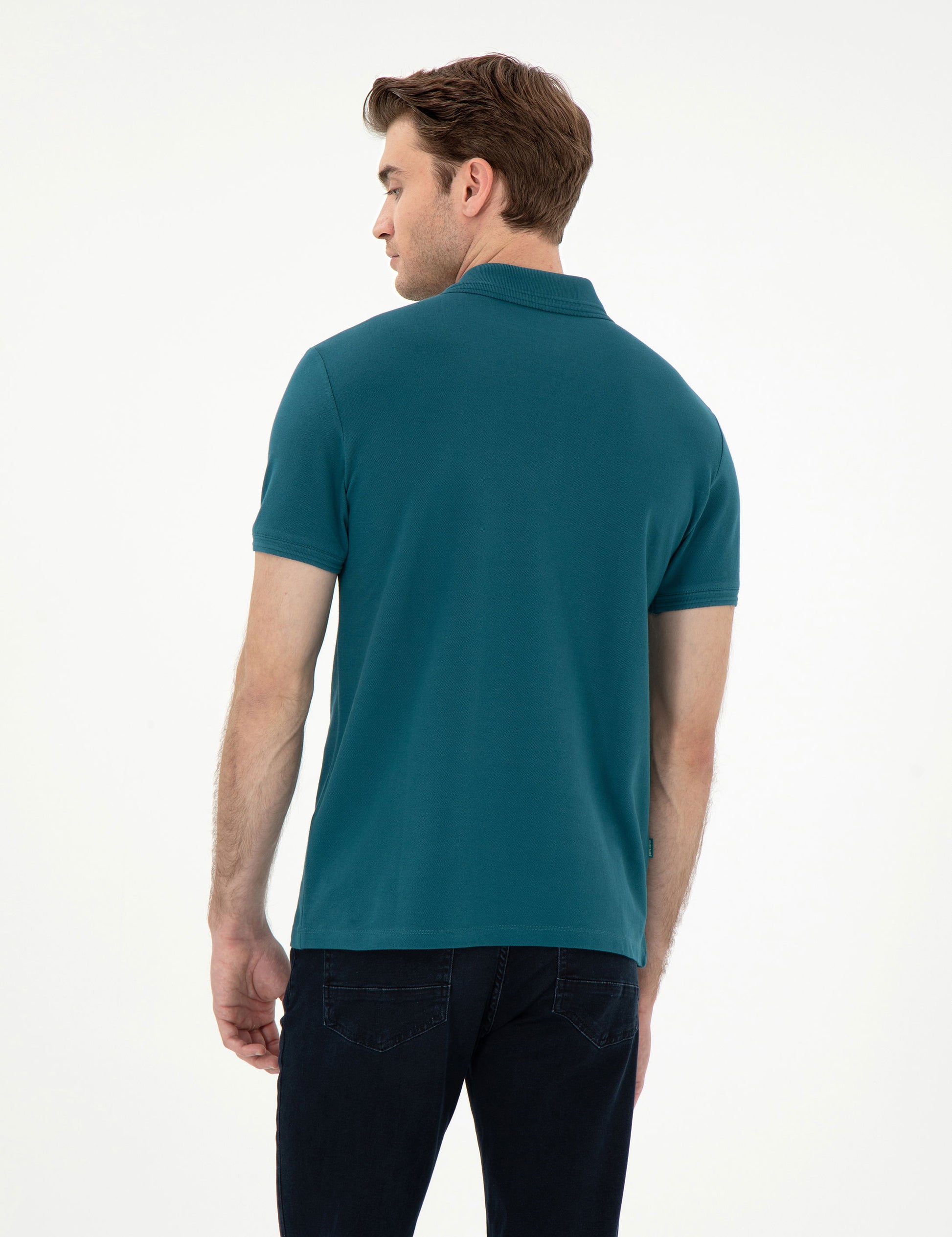 Emerald Slim Fit 100% Cotton Polo Neck Basic T-Shirt