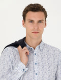 Blue Slim Fit Long Sleeve Shirt