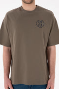 Men's Oversize Fit Crew Neck Mink T-Shirt