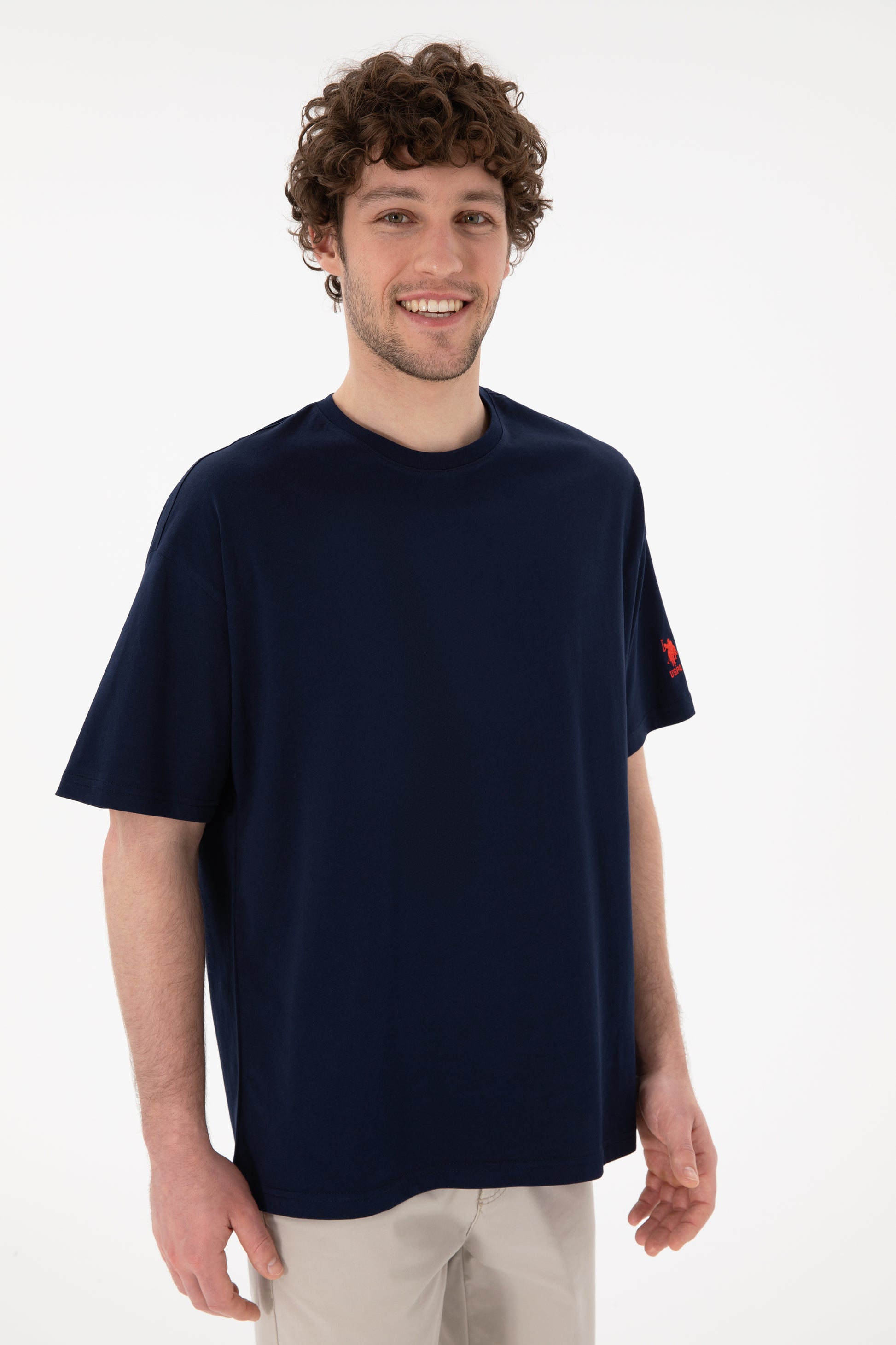 Men's Oversize Fit Crew Neck Navy T-Shirt