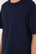 Men's Oversize Fit Crew Neck Navy T-Shirt