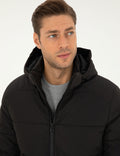 Black Hooded Inflatable Coat