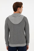 Men's Anthracite Melange Knitted Cardigan