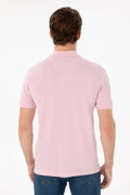 Men's Slim Fit Polo Neck Light Pink Basic T-Shirt