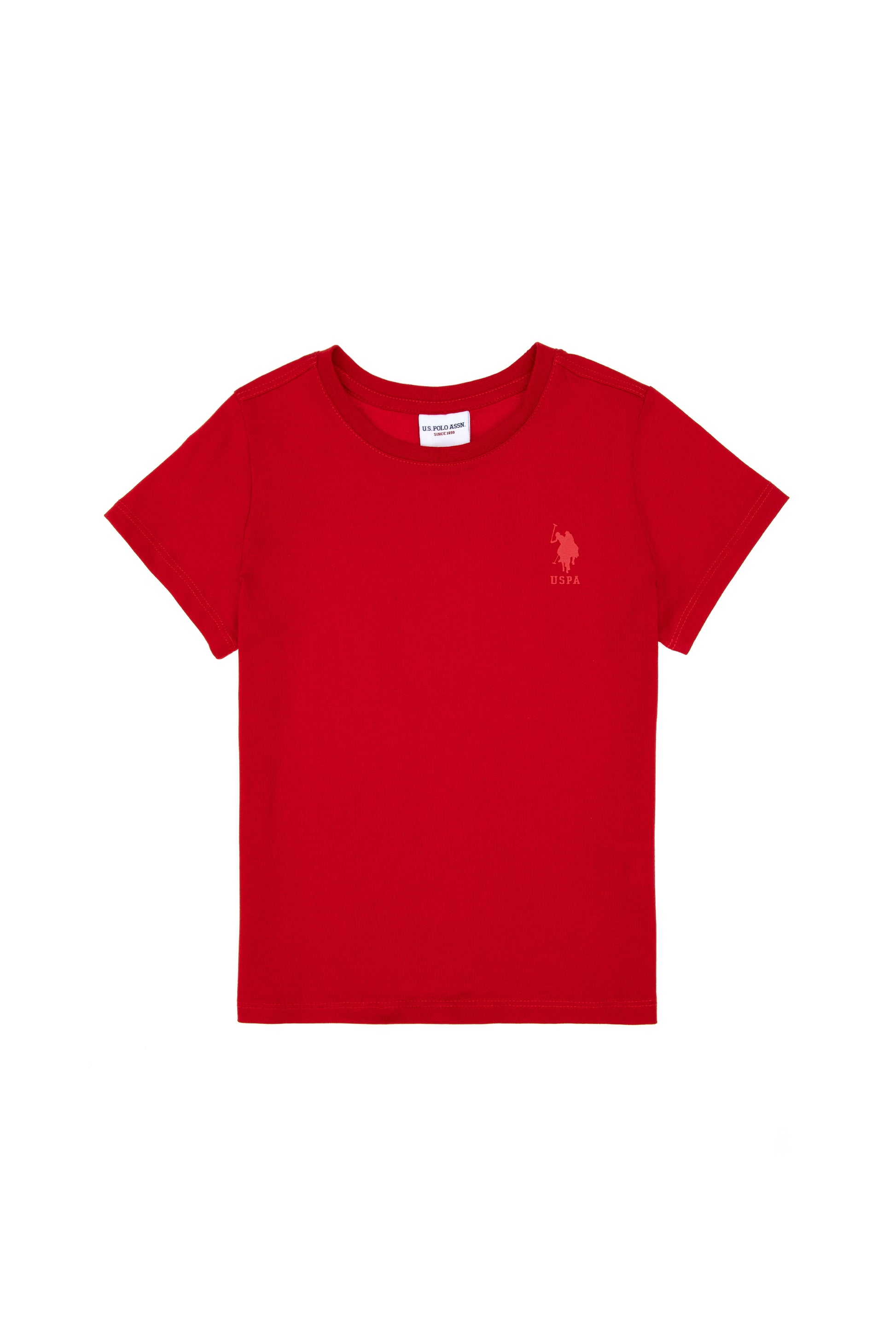 Boy's Red Basic Crew Neck T-Shirt