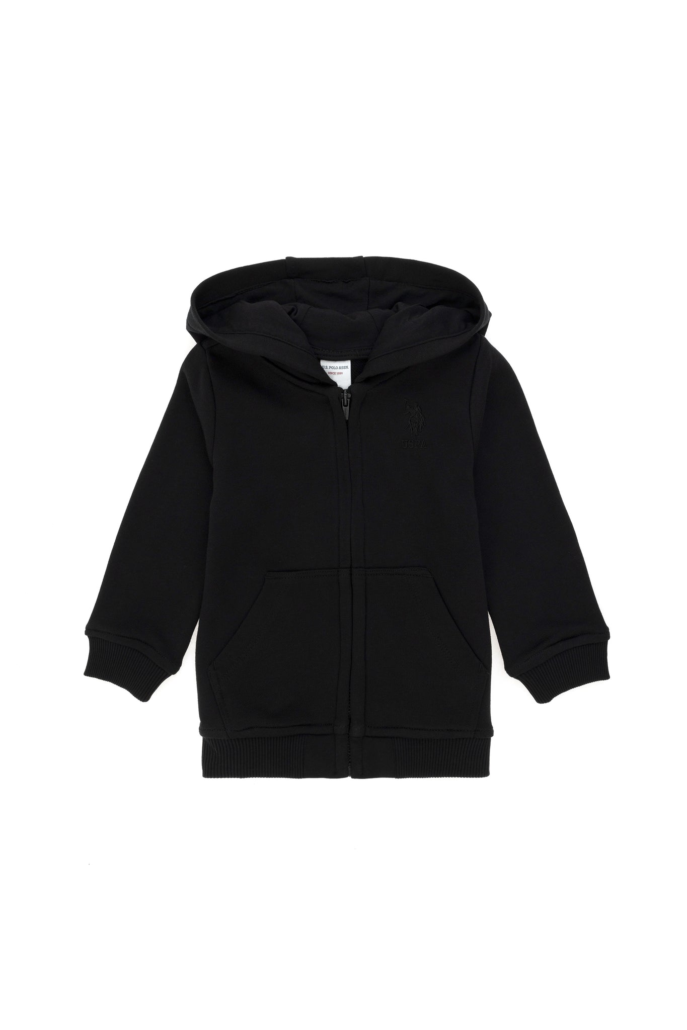 Boy Baby Zip Black Basic Sweatshirt