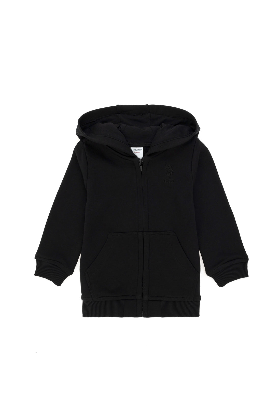 Boy Baby Zip Black Basic Sweatshirt
