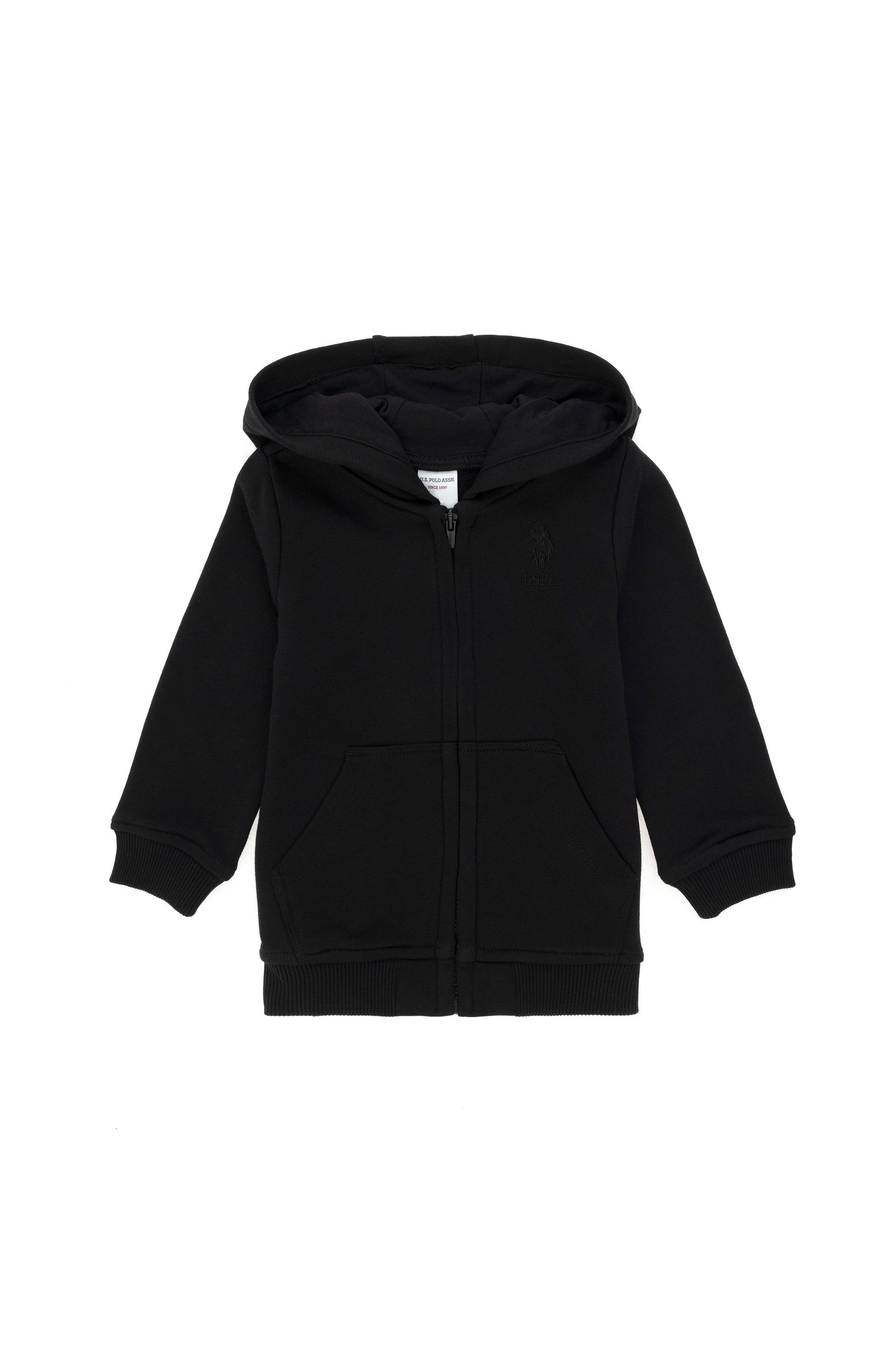 Boy Baby Zip Black Basic Sweatshirt