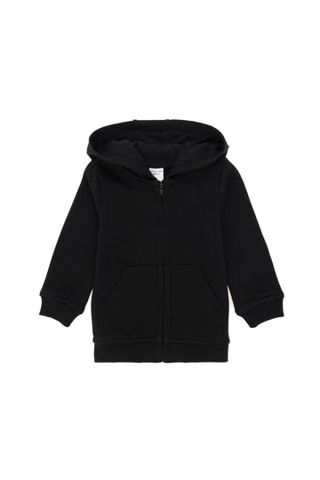 Boy Baby Zip Black Basic Sweatshirt