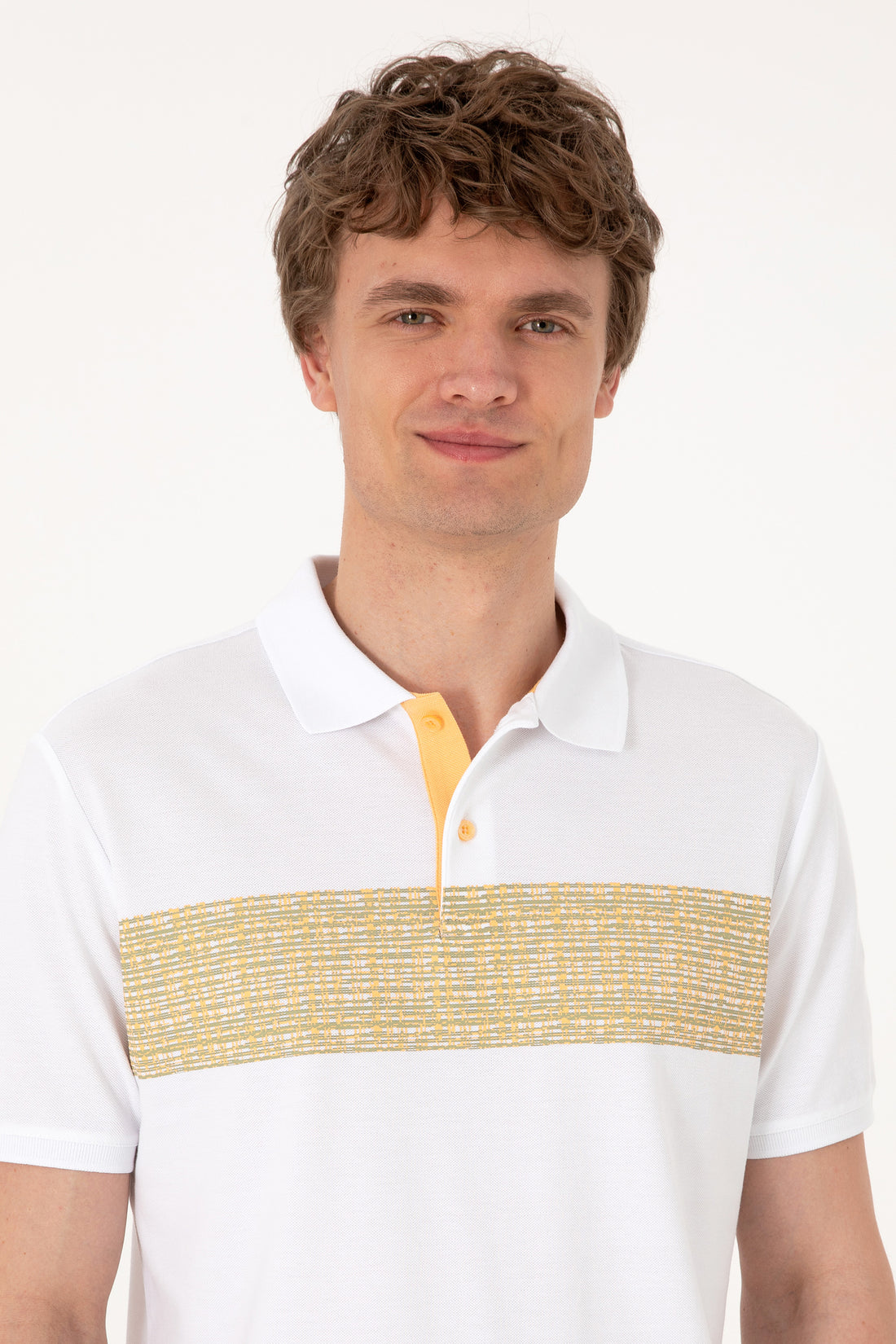Men's Regular Fit Polo Neck White T-Shirt