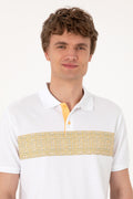 Men's Regular Fit Polo Neck White T-Shirt