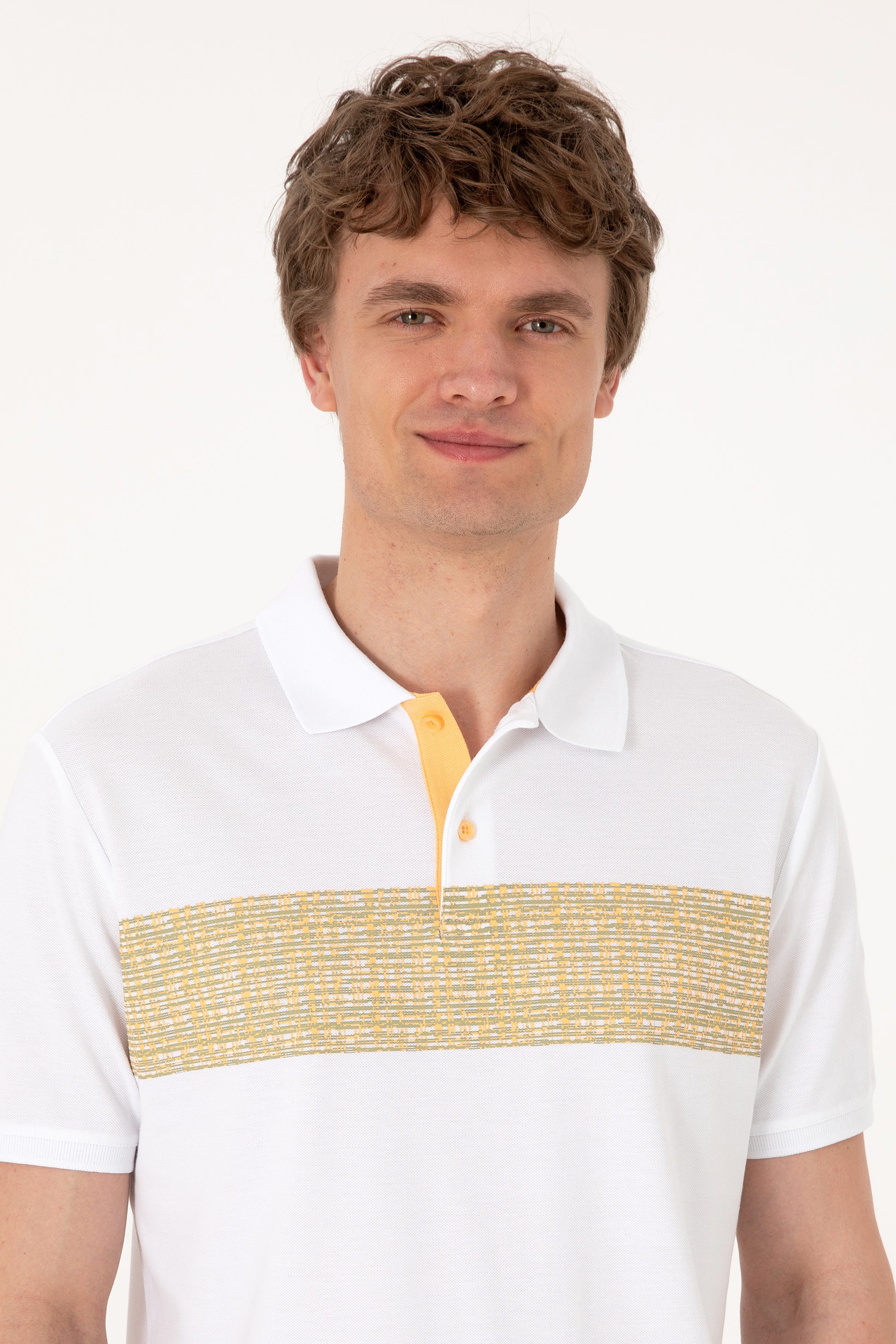 Men's Regular Fit Polo Neck White T-Shirt