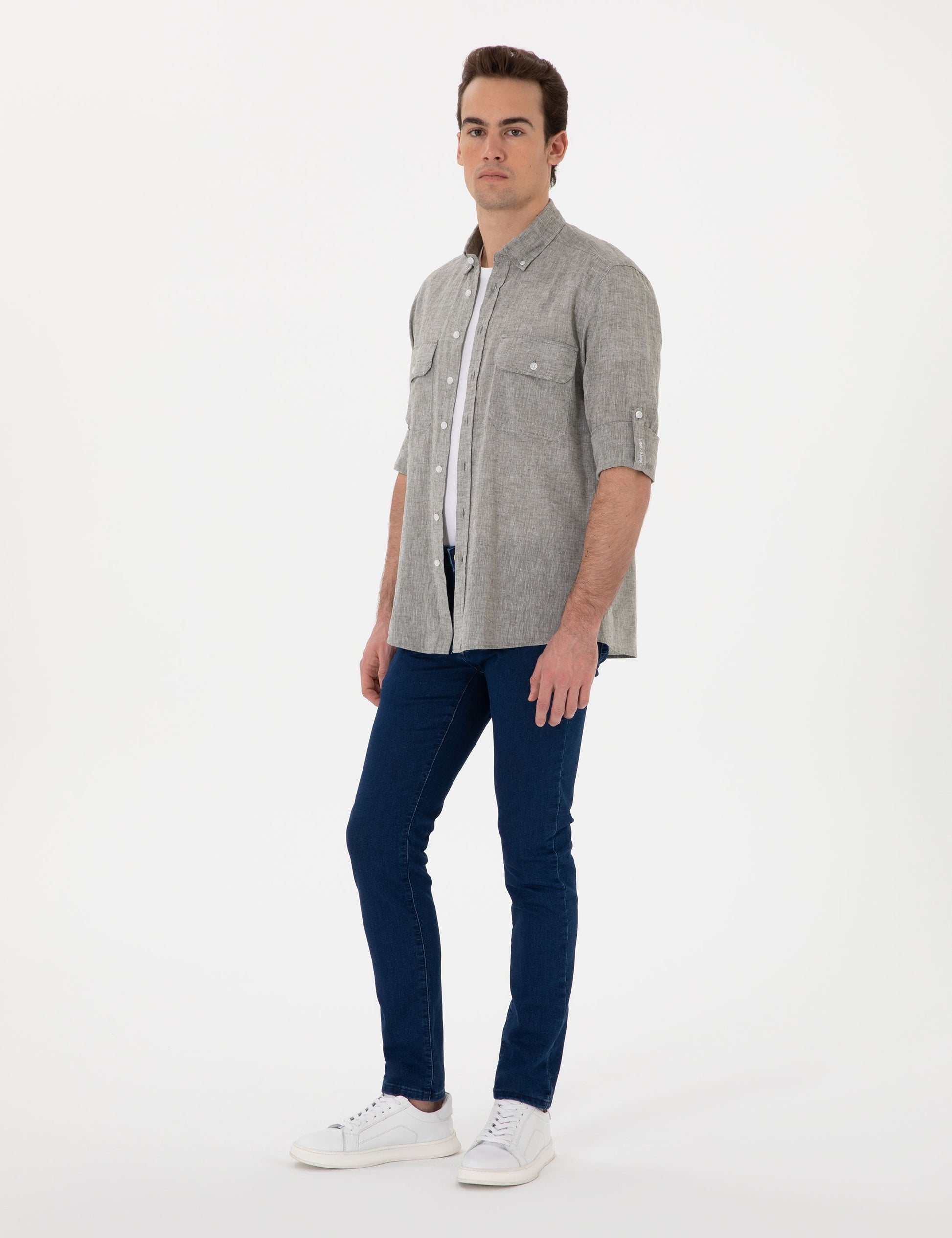 Khaki Regular Fit Long Sleeve Shirt