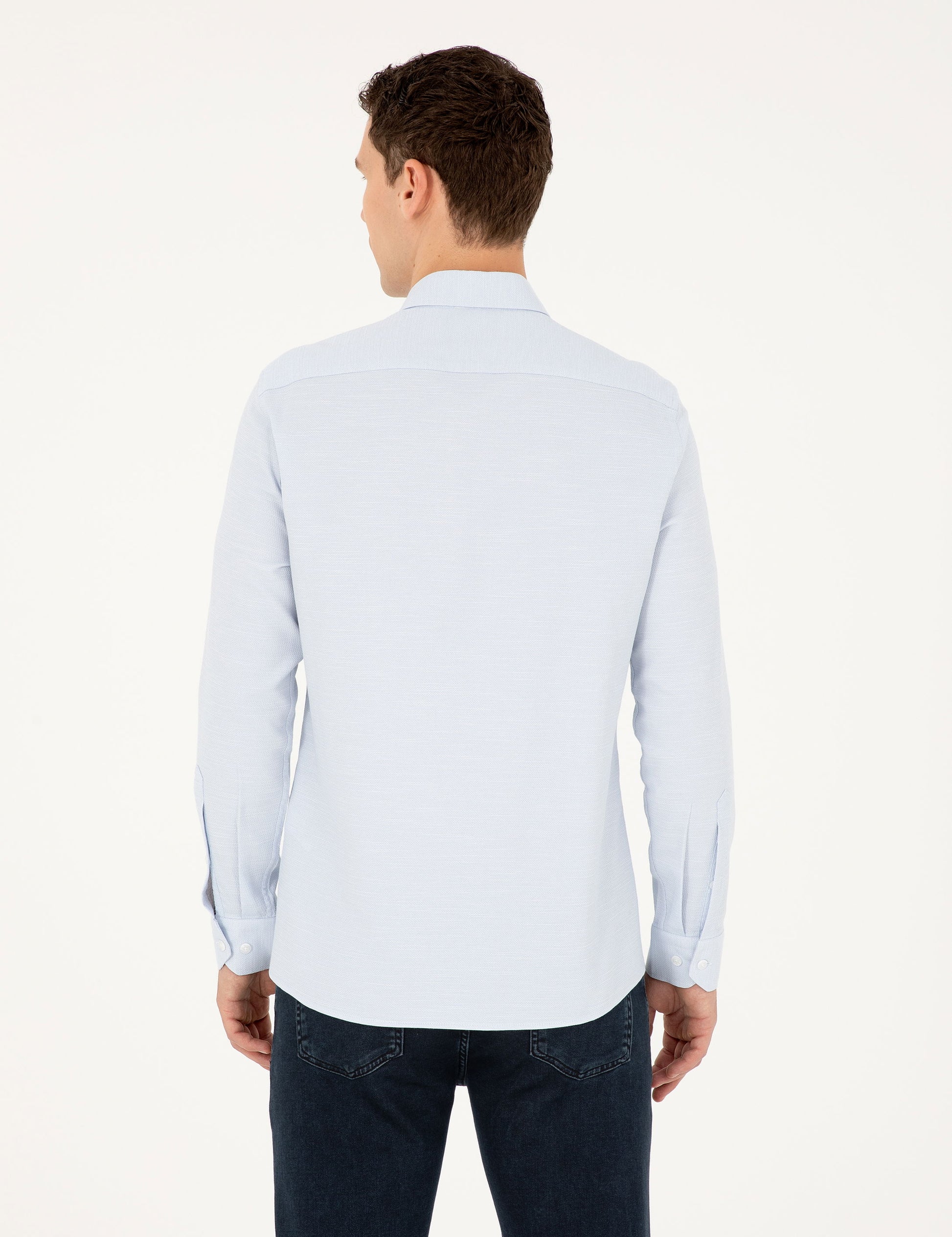 Light Blue Slim Fit Long Sleeve Shirt