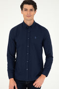 Men's Navy Blue Long Sleeve Basic Shirt