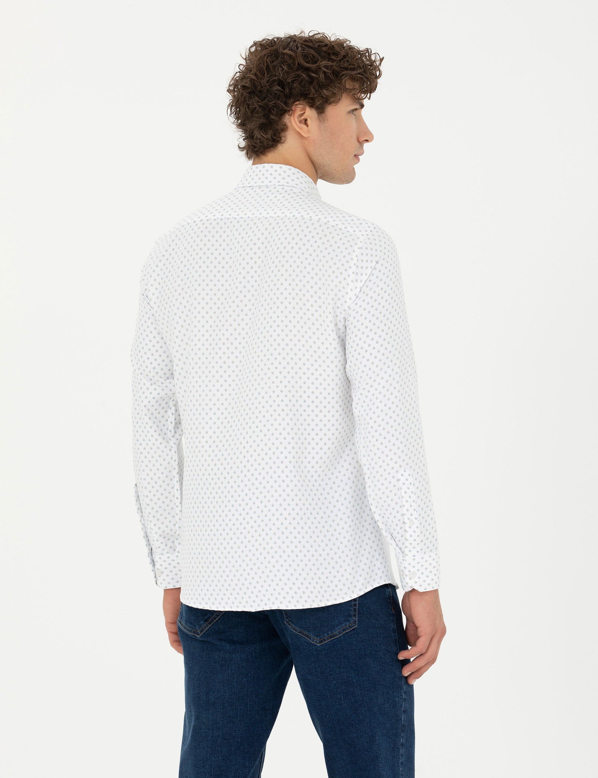 Oil Slim Fit Long Sleeve Shirt
