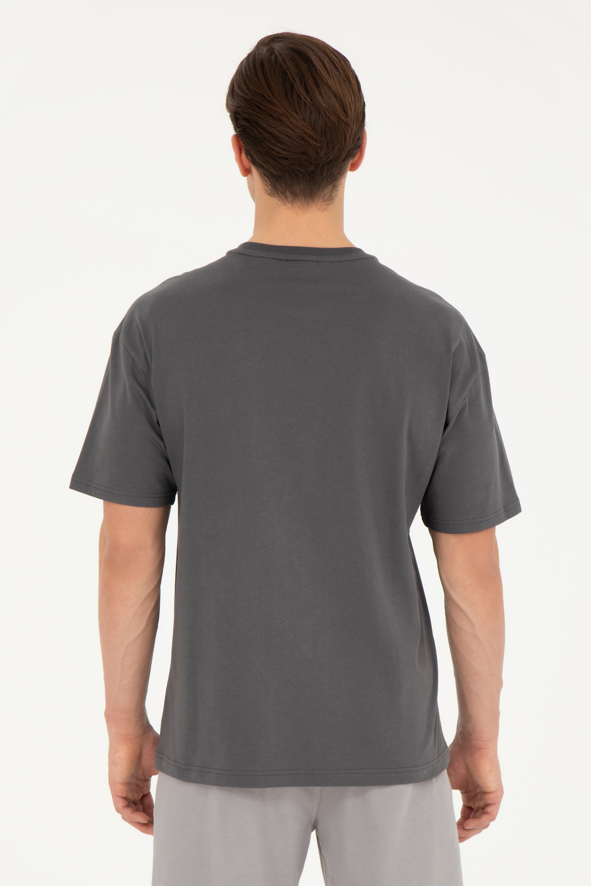 Men's Comfort Fit Crew Neck Anthracite T-Shirt
