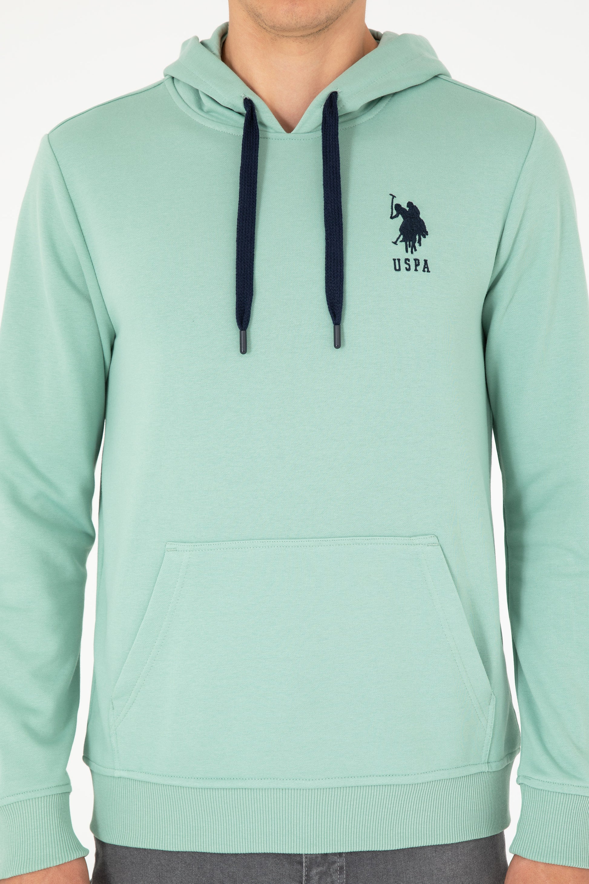 Men's Water Green Basic Sweatshirt