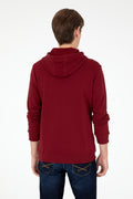 Men's Burgundy Knitted Cardigan