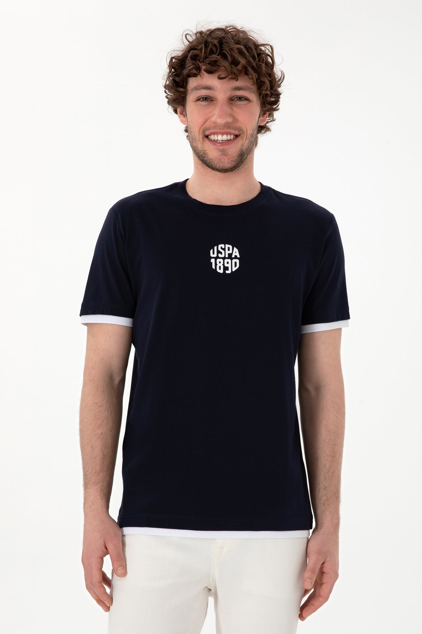 Men's Regular Fit Crew Neck Navy T-Shirt