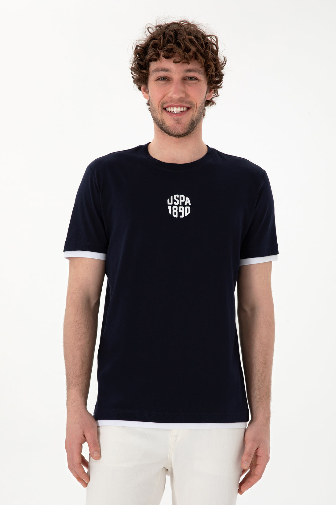 Men's Regular Fit Crew Neck Navy T-Shirt