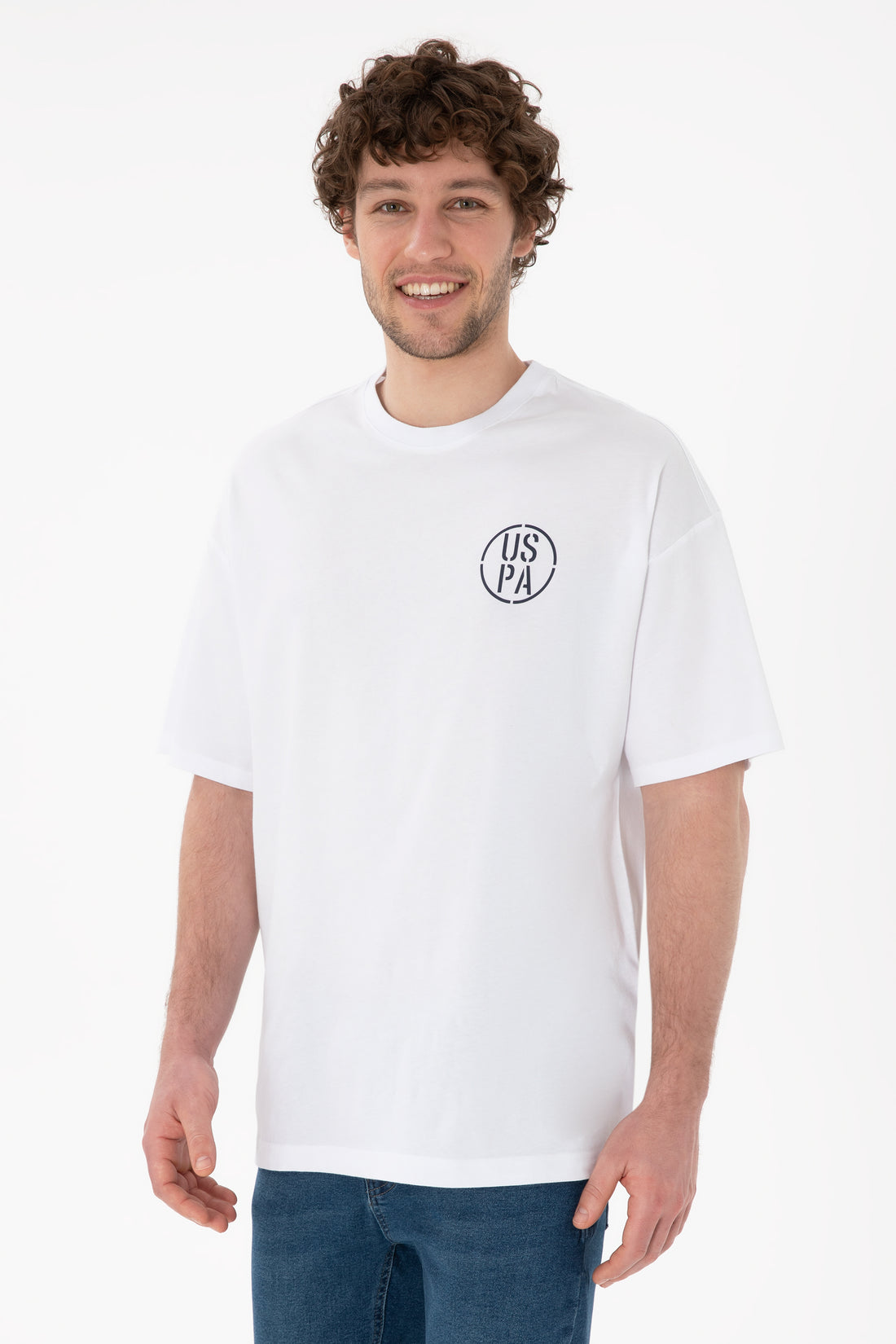 Men's Oversize Fit Crew Neck White T-Shirt
