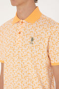 Men's Regular Fit Polo Neck Orange T-Shirt